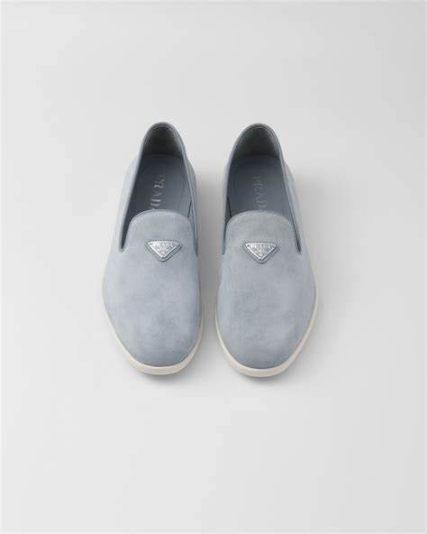 womens blue prada slip ons|Astral Blue Suede Calf Leather Slip.